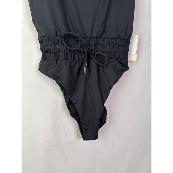 Good American Waist Framer Swimsuit Drawstring Sexy Black One Piece SMALL 1 NEW - Picture 3 of 8